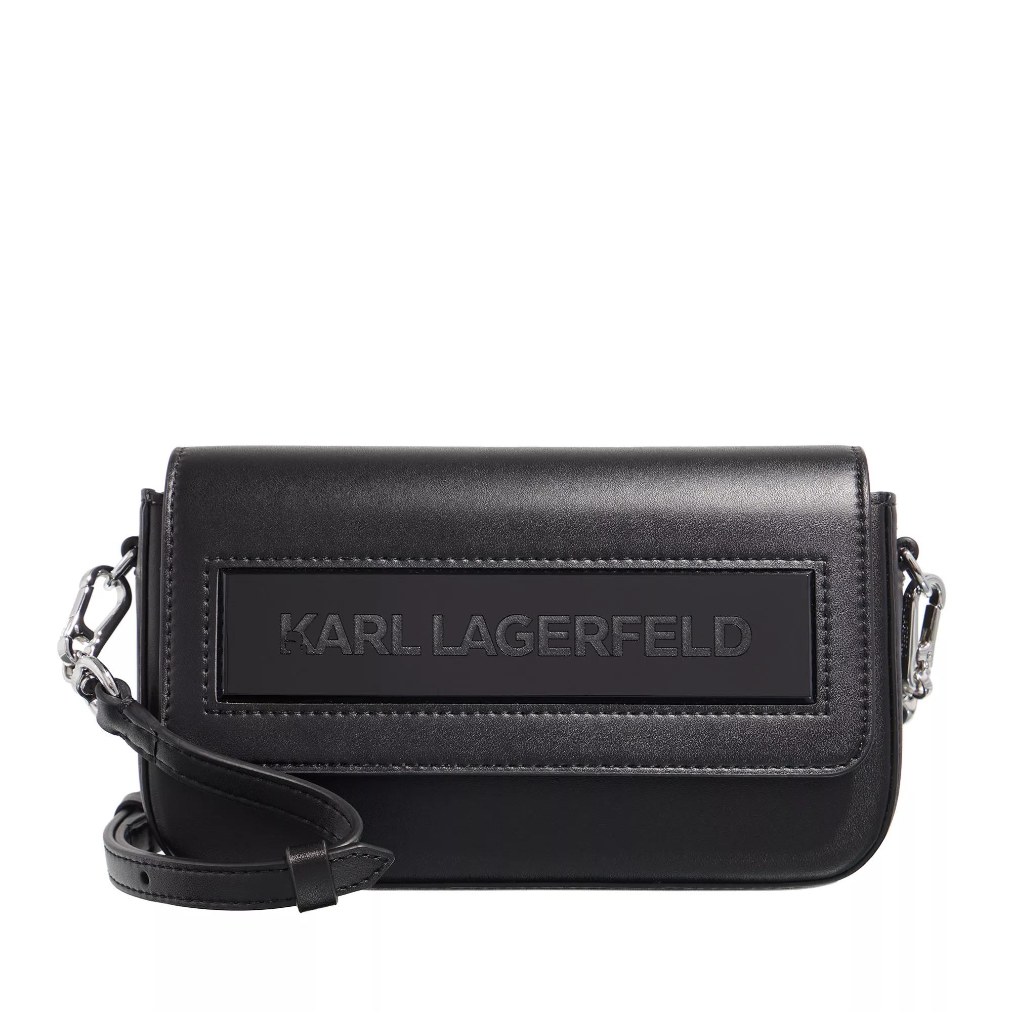 Karl Lagerfeld Crossbody Bags - Icon K Sm Flap Shb Leather - Gr. unisize - in Schwarz - für Damen