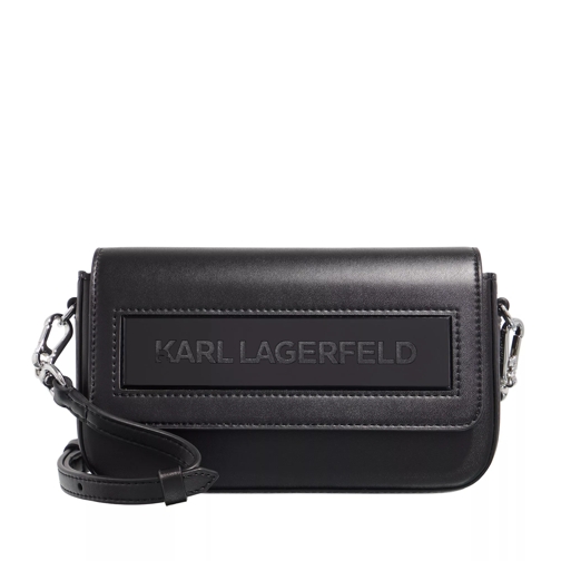 Karl Lagerfeld Icon K Sm Flap Shb Leather Black Borsetta a tracolla