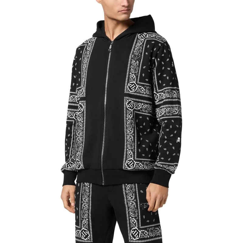 Philipp Plein Sweatjacke Kapuzen-Sweatjacket Paisley schwarz(Image 3)