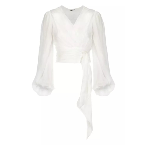Elisabetta Franchi Voile Silk Shirt White 