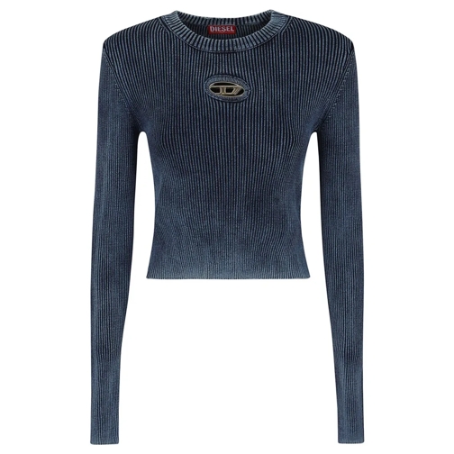 Diesel Langärmelige Oberteile Ribbed Knit Top Blue