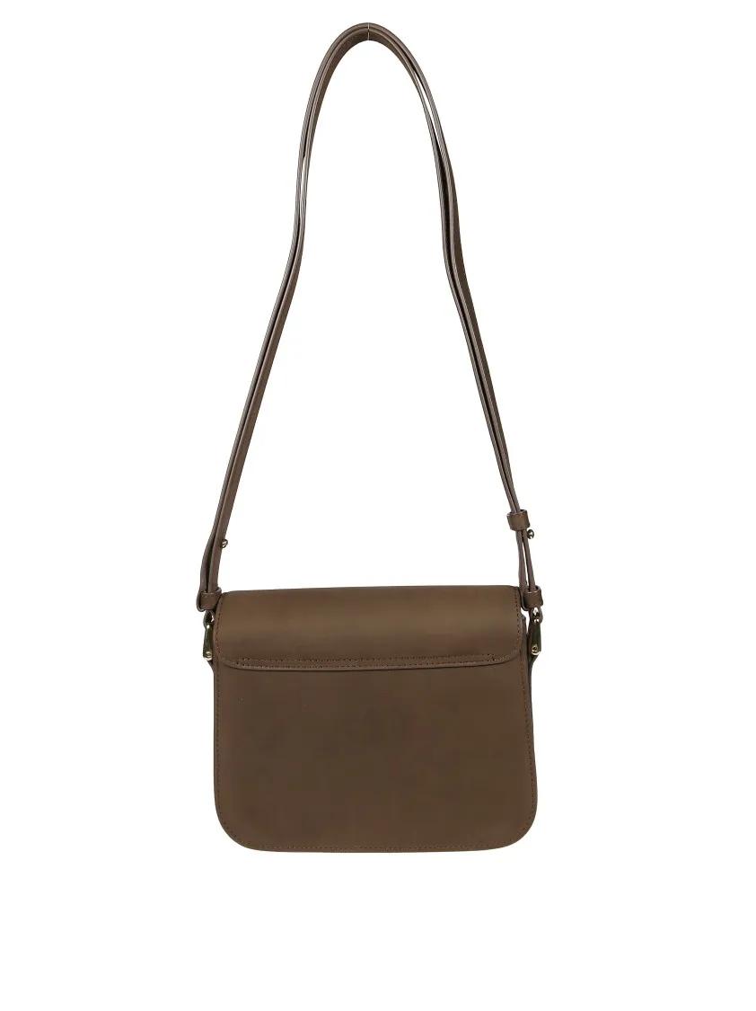A.P.C. Hobo bags Small Leather Crossbody Bag With Flap Closure in bruin