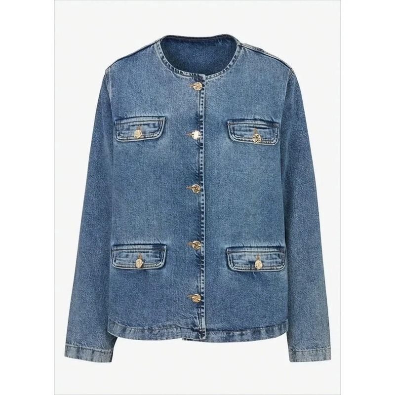 LIU JO Spijkerjasje Classic Blue Denim Jacket With Flap Pockets Blue