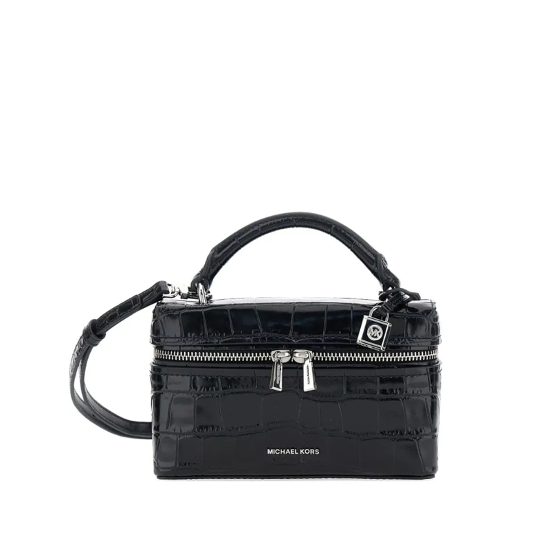 MICHAEL Michael Kors Sac à bandoulière Glossy Croc-Embossed Handbag With Structured Silho Black