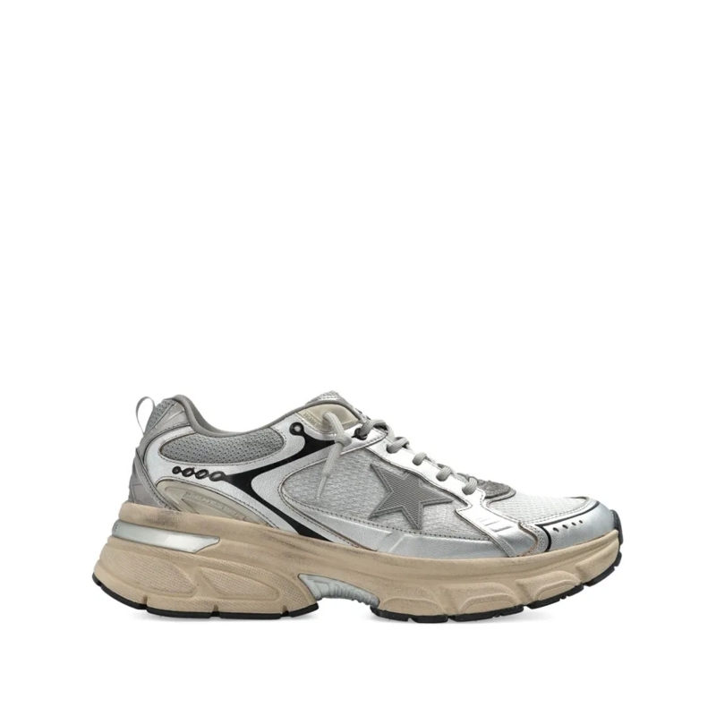 Golden Goose Low-Top-Sneaker Sneakers With Silk And Nylon Composition Grey