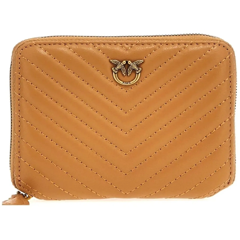 Pinko Geldbörse Quilted Leather Wallet Brown