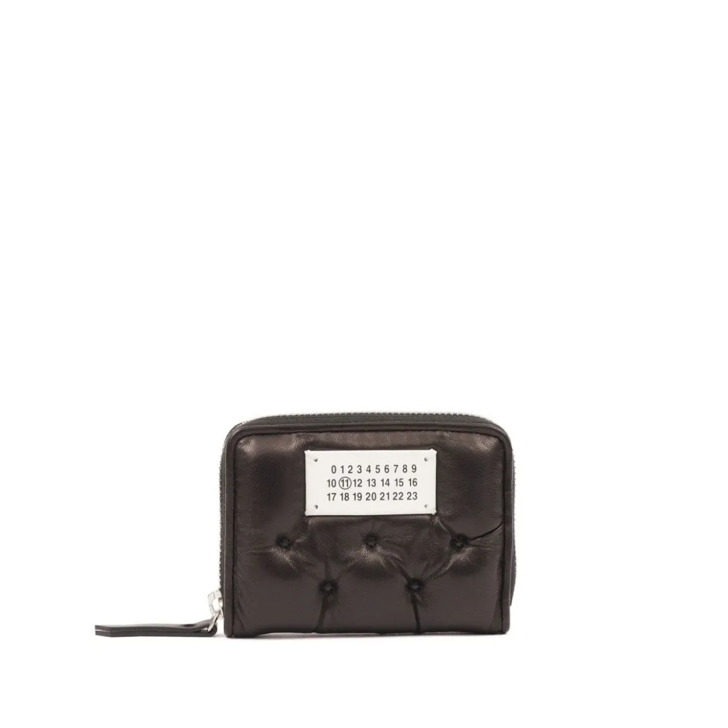 Maison Margiela Jet Black Leather Coin Purse Black Geldborse
