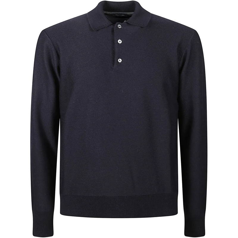 Drumohr  Polo Neck Sweater Blue blau