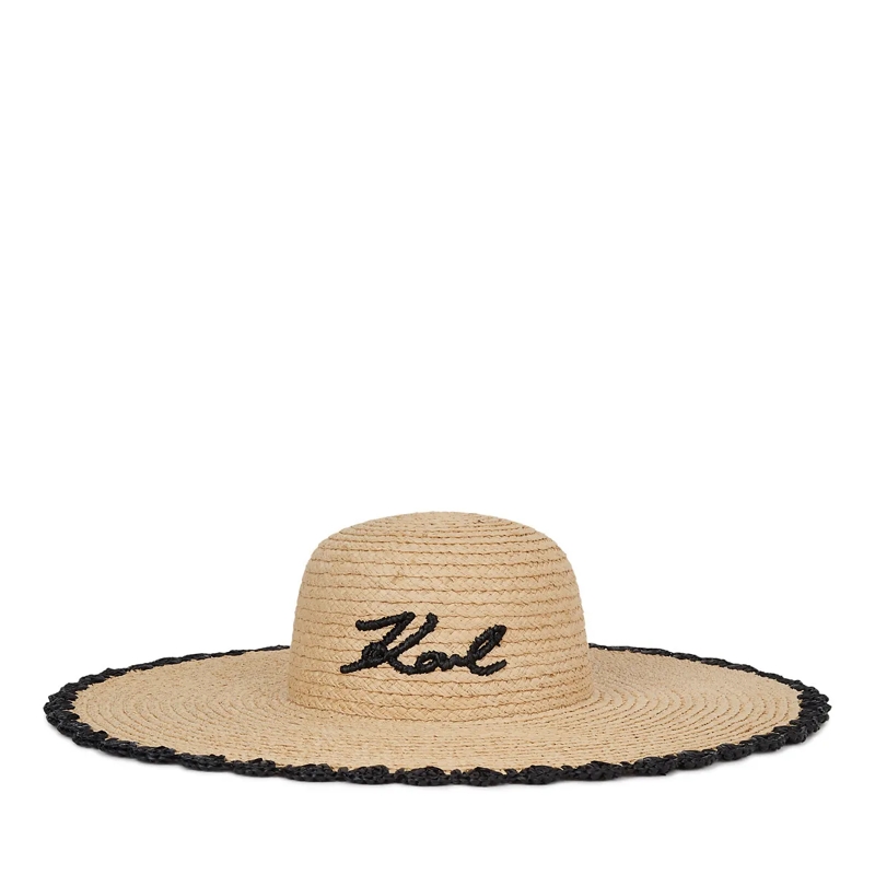 Karl Lagerfeld Mütze K/Signature Strandhut mit Muscheldesign natur