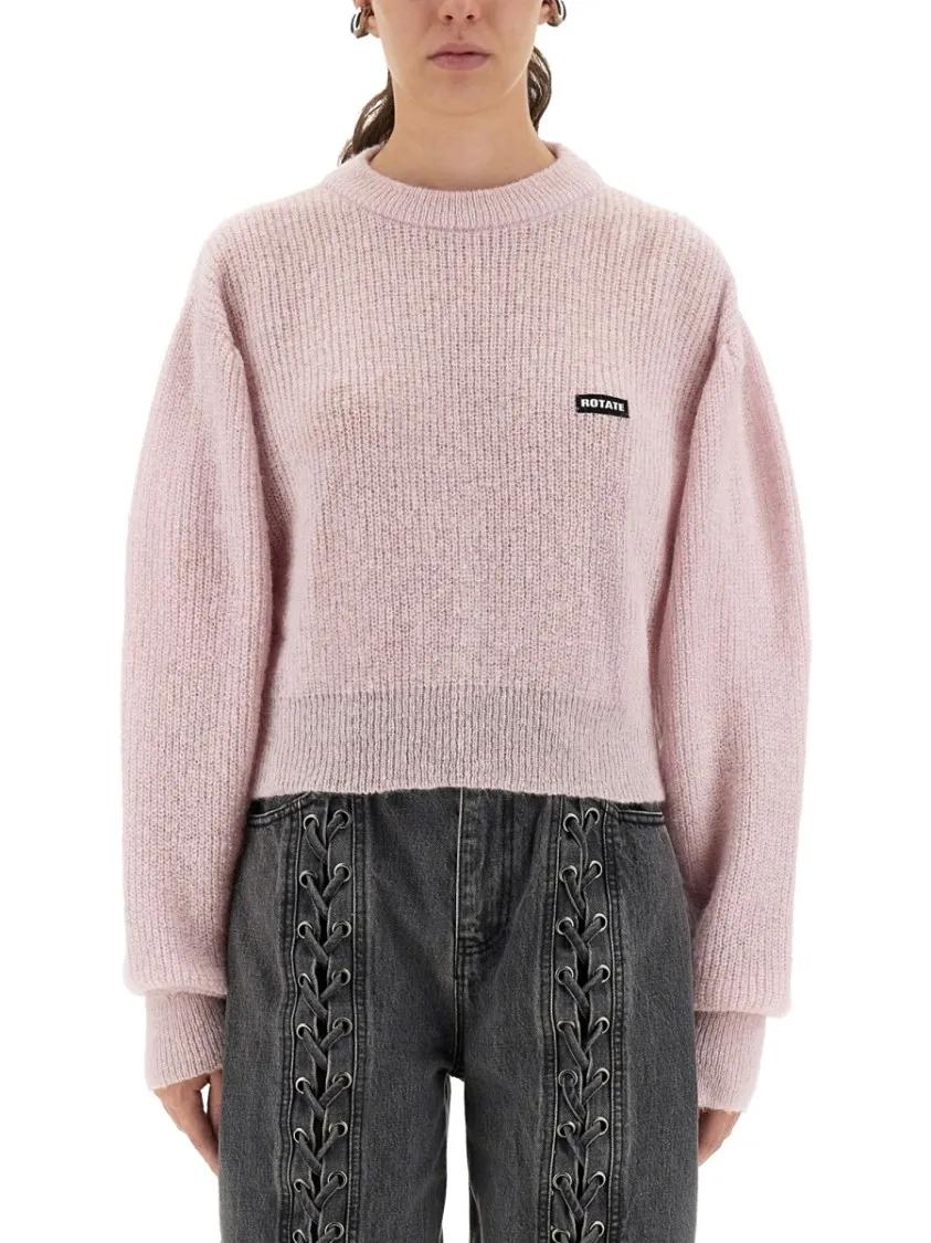 Rotate Wool Puff Sweater Pink | Trui