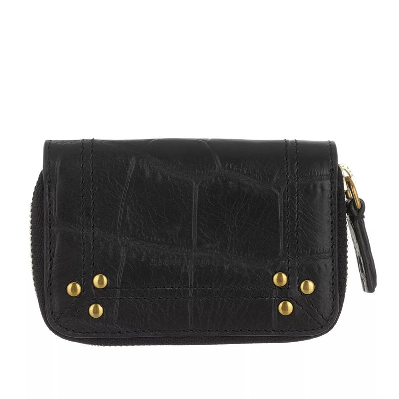 Jerome Dreyfuss Portemonnaie mit Zip-Around-Reißverschluss Henri Wallet Croco Noir