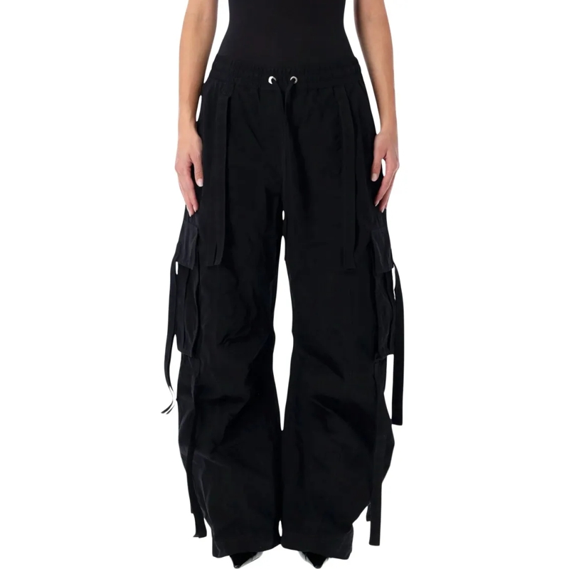 Dolce&Gabbana  Black Waxed Faille Cargo Trousers Black