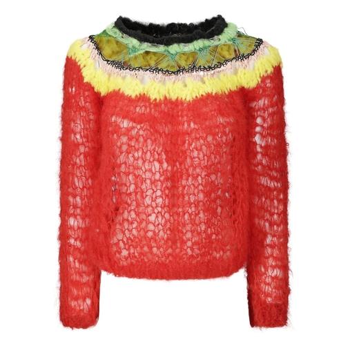 Gudrun & Gudrun Pullover Crew-Neck Mohair Sweater Red