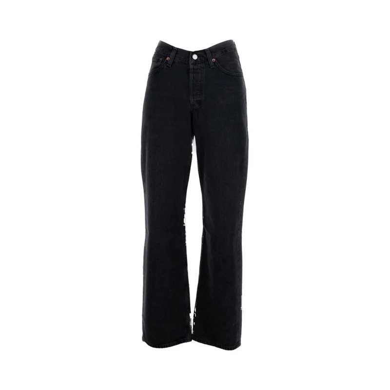 Agolde Jeans Wide Leg Five-Pocket Jeans With Zip Fastener Black