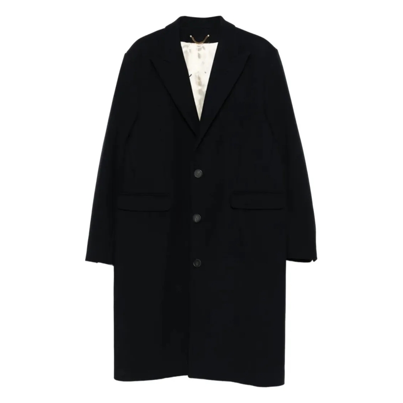 Golden Goose Trenchcoat Single-Breasted Gold Wool Blend Coat Black