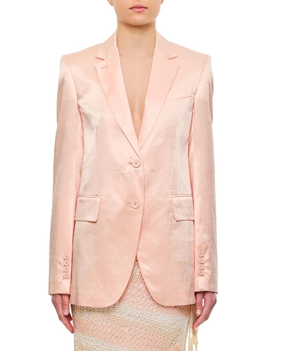 Thumbnail - Sportmax - Volante Single-Breasted Jacket - Größe 40 - pink