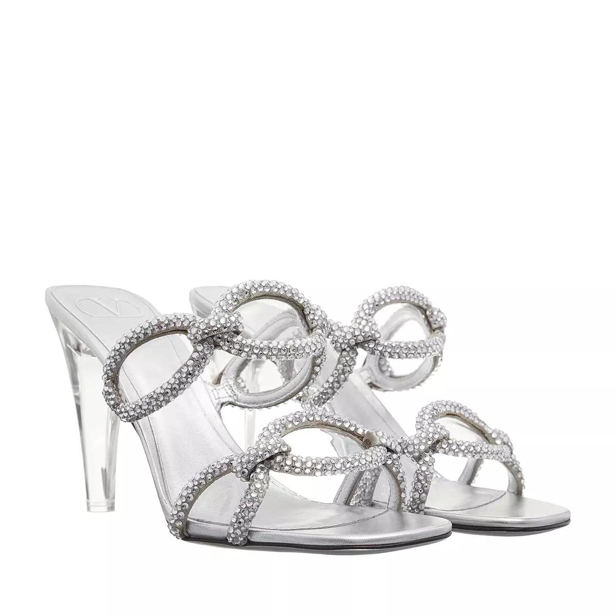 Silver valentino flip on sale flops