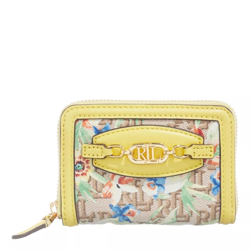 Lauren Ralph Lauren Ovl Sm Zip Wallet Small Prnt Khaki Mjcqrd/Sunfish Yllw Portemonnaie mit Zip-Around-Reißverschluss