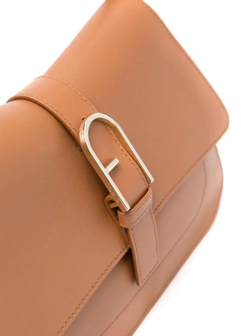 Furla Hobo bags Light Brown Leather Shoulder Bag in bruin