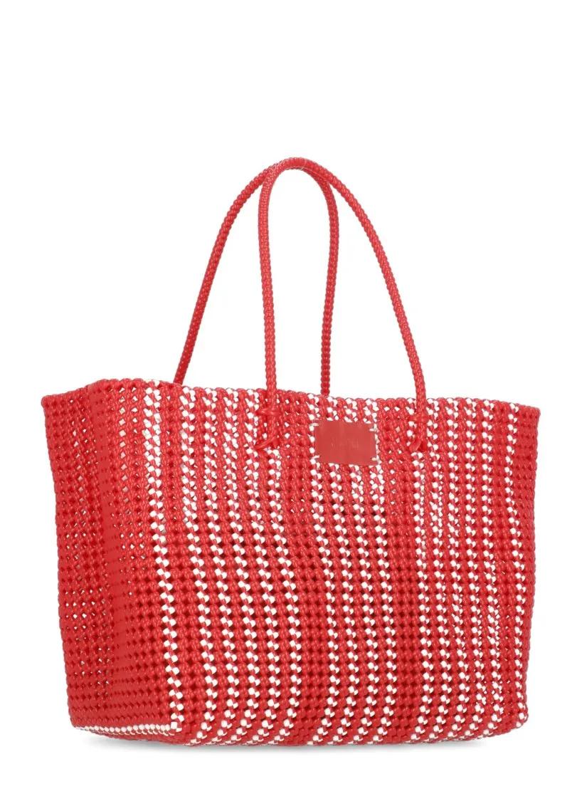 MSGM Totes & shoppers Red Tote Large Woven Bag in rood