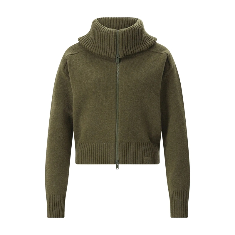 Victoria Beckham Jacke Strickjacke aus Woll-Mix grau