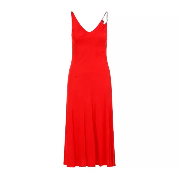 Lanvin - Red Flame Sleeveless A-Line Midi Dress - Größe 36 - red