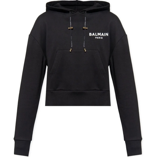 Balmain Sweatshirts Balmain Cropped Sweatshirt schwarz