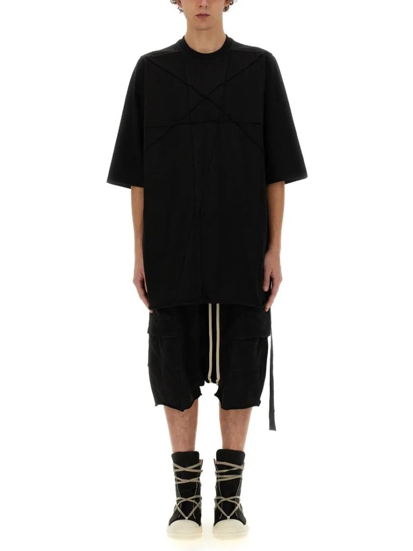 Thumbnail - Drkshdw - Oversized Cotton T-Shirt With Geometric Design And - Größe S - schwarz