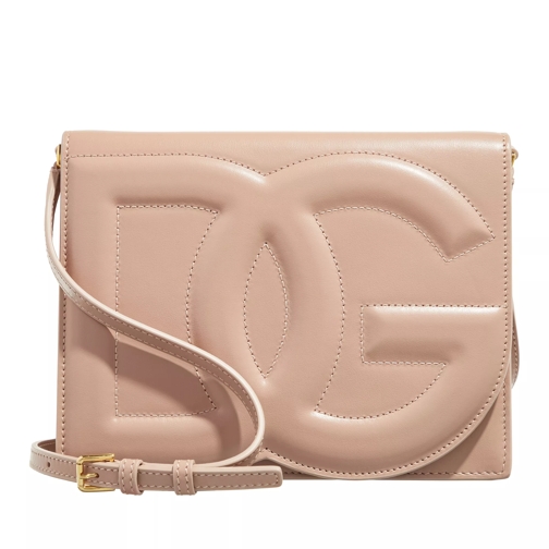 Dolce&Gabbana Logo Shoulder Bag Calf Leather Cipria Sac à bandoulière