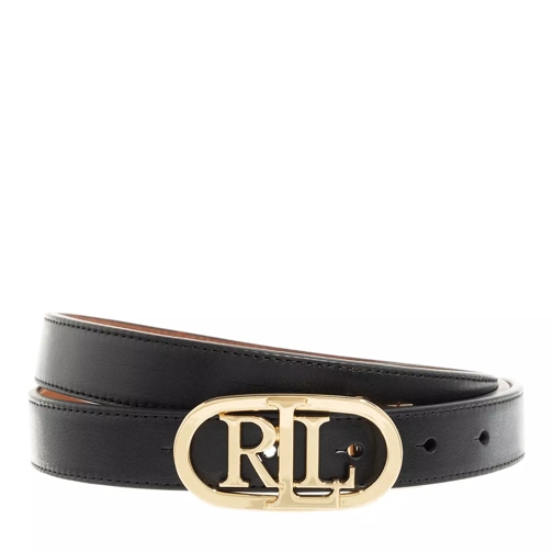 Lauren Ralph Lauren Oval Rev 25 Belt Skinny Black/Tan Omkeerbare Riem
