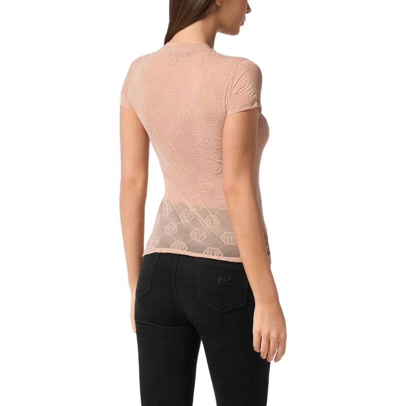 Philipp Plein T-Shirt T-Shirt Slim Fit Monogram nude(Image 2)