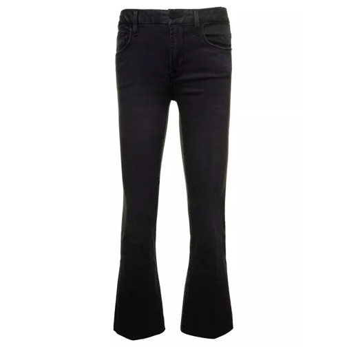 FRAME Le Crop Mini Boot' Black Five-Pocket Jeans In Stre Black Bootcut Jeans