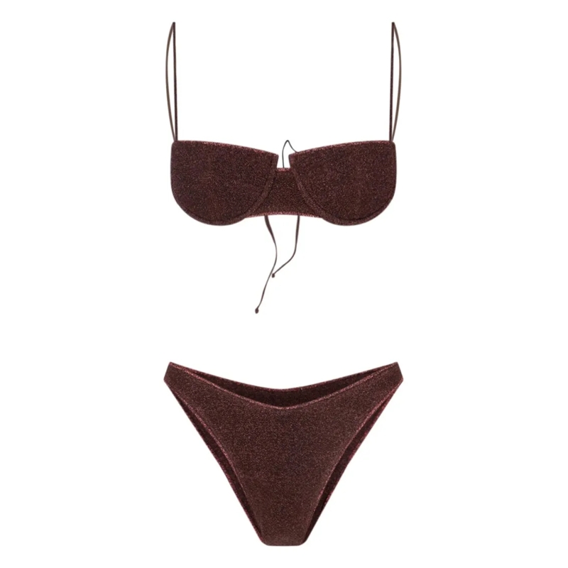 Oséree  “Lumière” Metallic Bikini – Brown Brown