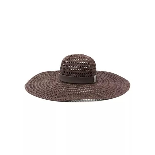 Peserico  Brown Interwoven Hat Brown