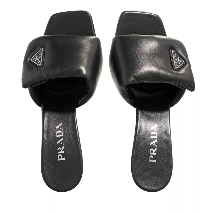 Prada Nappa Leather Soft Sandal Black Mule