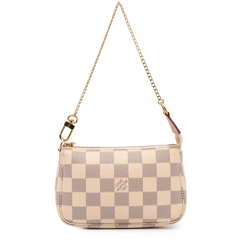 Louis Vuitton Fourre-tout Damier Azur Mini Pochette Accessoires weiß