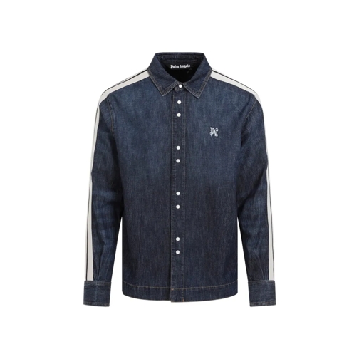 Palm Angels Jeans-Jacken Monogram Track Blue Off Denim Jacket Blue