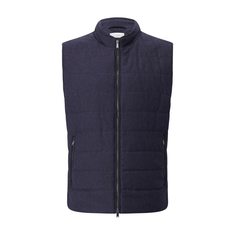 Eton  Steppweste aus Wolle Dunkelblau
