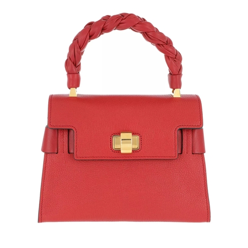 Miu Miu Click Madras Shoulder Bag With Flap Fire Engine Red Rymlig shoppingväska