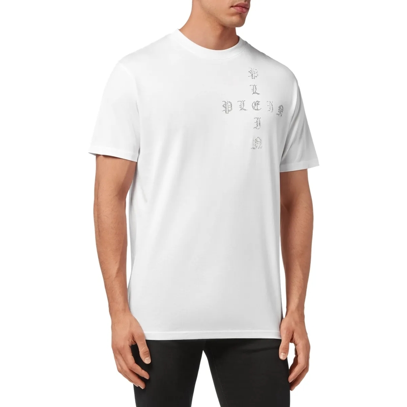 Philipp Plein T-Shirt T-Shirt Gothic Plein Mit Schmucksteinen weiss(Image 4)
