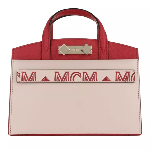 MCM Mini Tote Bag Ruby Red/Rose Dust Tote