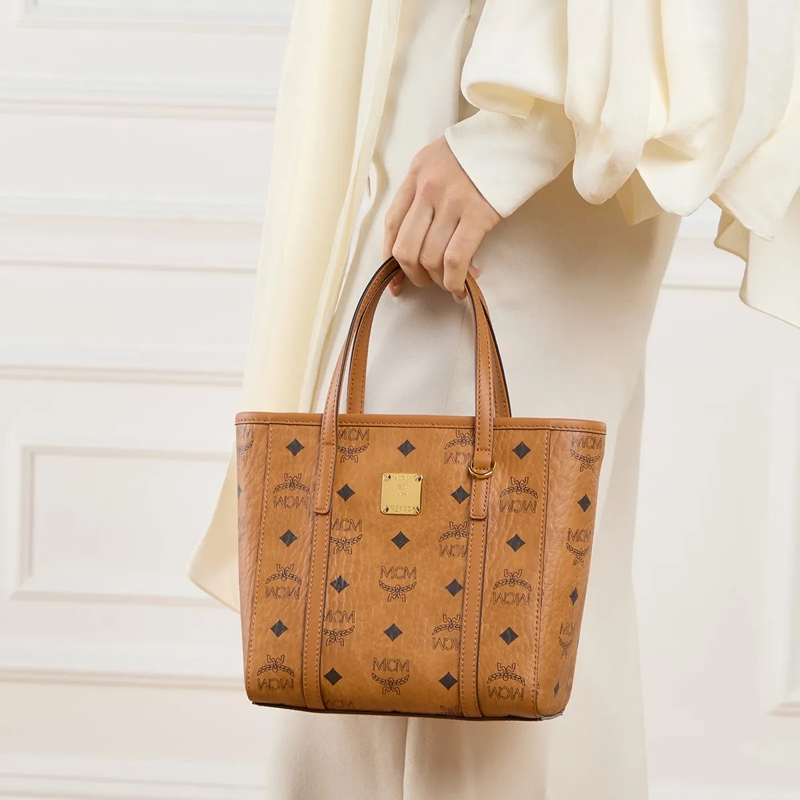 MCM Tote Mcm Toni Vi Shopper Mni Co Cognac(Image 3)