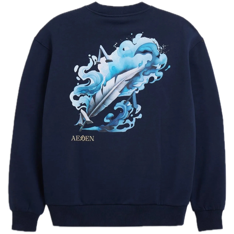 AEDEN  Maelo Sweatshirt Sky Captain Blue blau