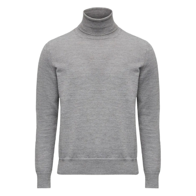 MM6 Maison Margiela Trui Grey Turtleneck Sweater With Distinctive Elbow Pat Grey