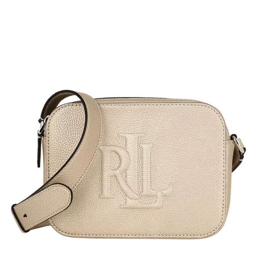 Lauren Ralph Lauren Hayes Crossbody Bag Trapunto Logo Medium Platin Sac pour appareil photo