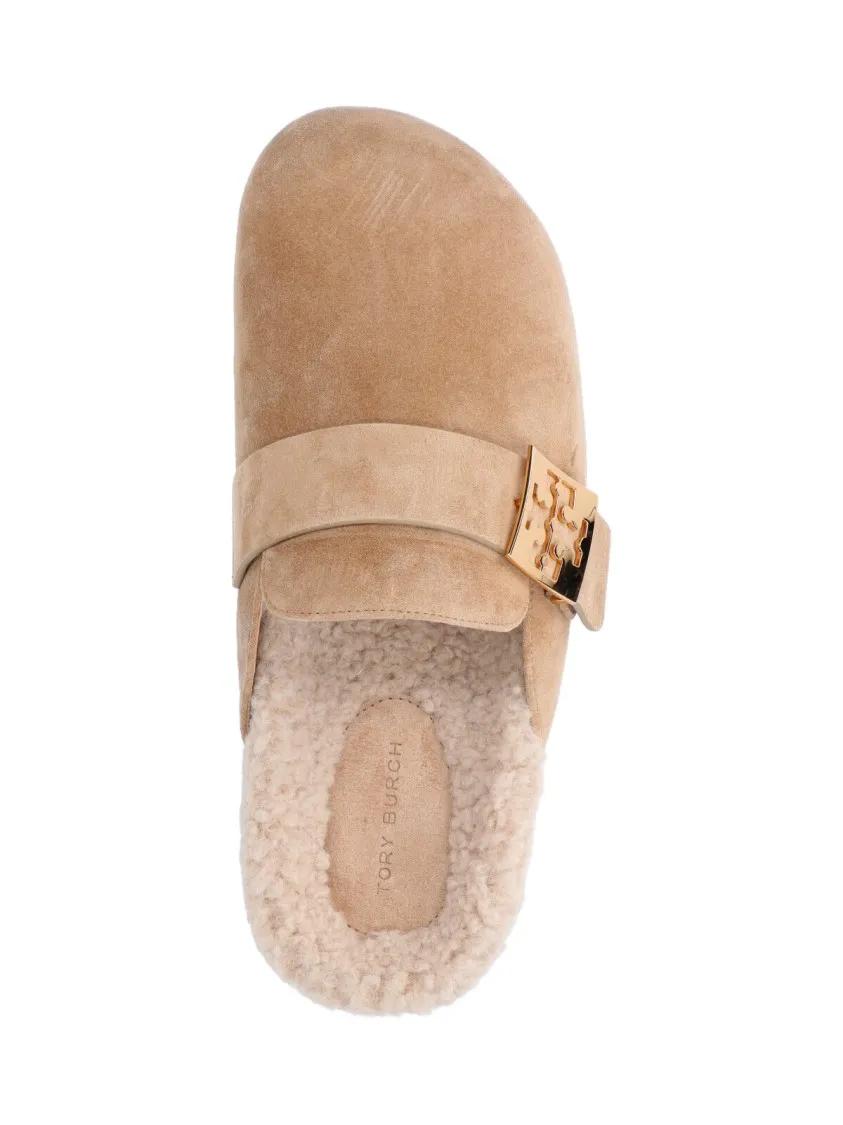 Thumbnail - Tory Burch Sandalen - Mellow Suede Mules – Taupe - Gr. 10 - in Beige - für Damen