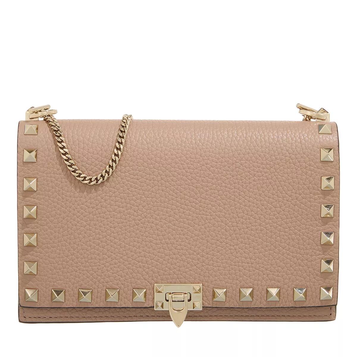 VALENTINO Pochettes - Mini Bag Rockstud Platinum Studs - Gr. unisize - in Taupe - für Damen