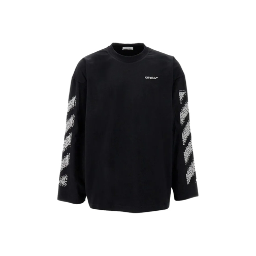 Off-White Hauts à manches longues Pixel Diag Embroidery T-Shirt Black