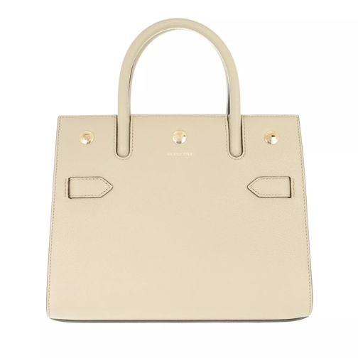 Burberry Mini Title Handbag Leather Light Beige Rymlig shoppingväska