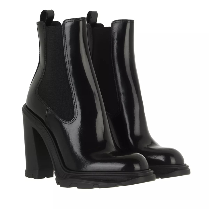 Alexander McQueen Tread Heeled Chelsea Boot Black Chelsea Boot